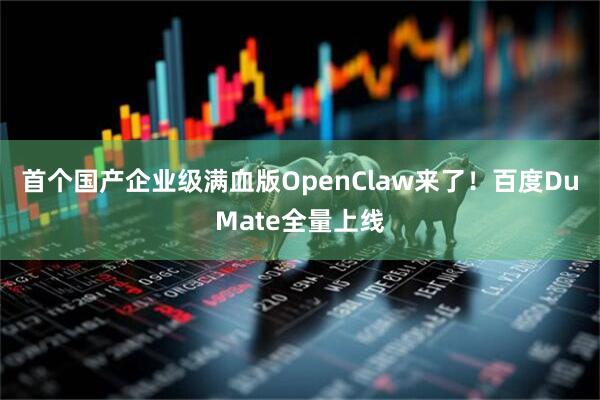 首个国产企业级满血版OpenClaw来了！百度DuMate全量上线